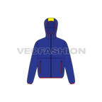 Mens Soft Shell Jacket flat sketch, front view