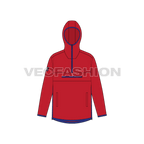 Mens Sport Anorak Jacket flat sketch, front view