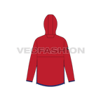 Mens Sport Anorak Jacket flat sketch, back view