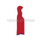 Mens Sport Anorak Jacket flat sketch, side view