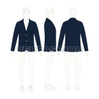 Mens Navy Blue Sport Blazer flat sketch, croqui sketch