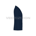 Mens Navy Blue Sport Blazer flat sketch, side view