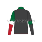 Mens sport fleece jacket flat sketch, back view