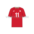 Mens sport football jersey flat sketch, front view