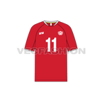 Mens sport football jersey flat sketch, front view