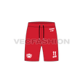 Mens sport football shorts flat sketch, front view