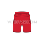 Mens sport football shorts flat sketch, back view