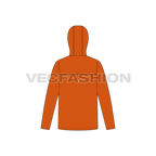Mens Sport Hooded Jacket flat sketch, back view