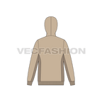 Mens sport hoodie flat sketch, back view