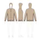 Mens sport hoodie flat sketch, croqui sketch