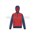 Mens sport hoodie fashion flat flat sketch, front view