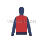 Mens sport hoodie fashion flat flat sketch, back view