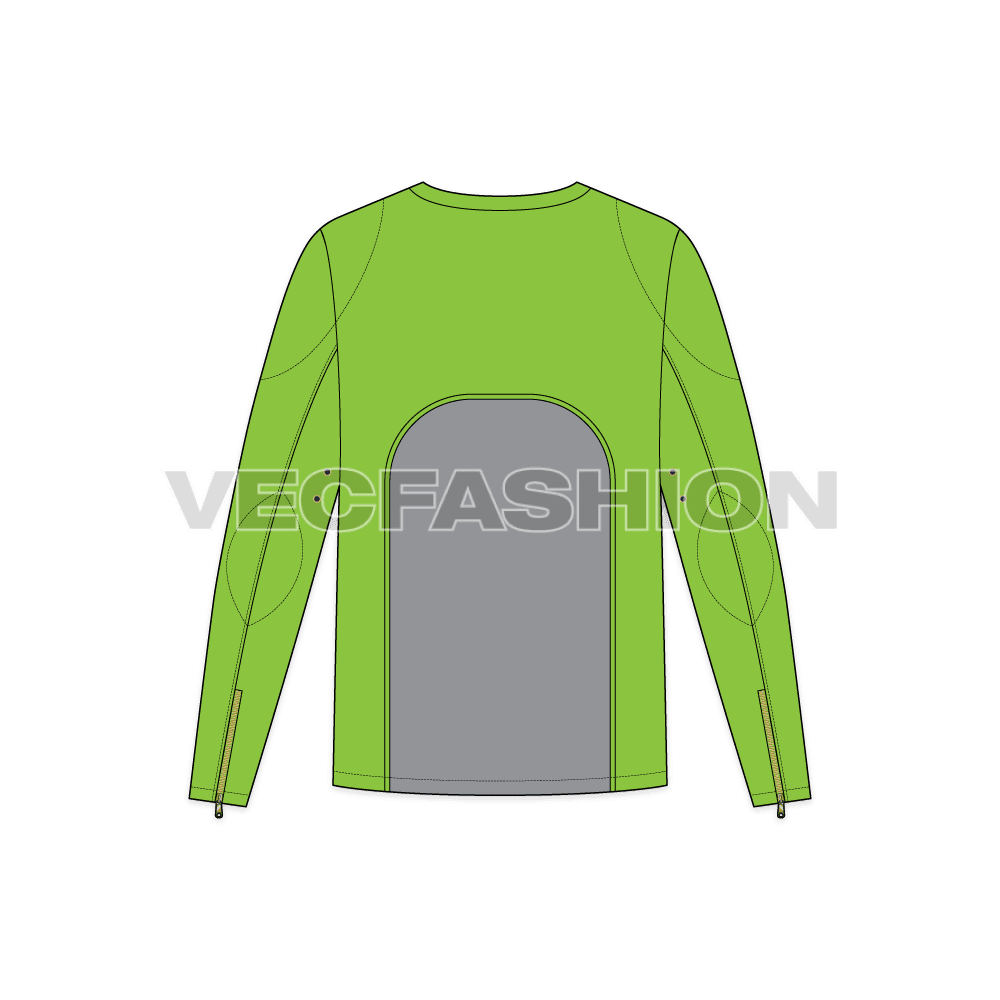 Mens Sport Jacket Fashion Flat flat sketch, back view
