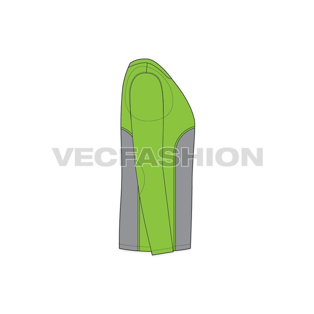 Mens Sport Jacket Fashion Flat flat sketch, side view