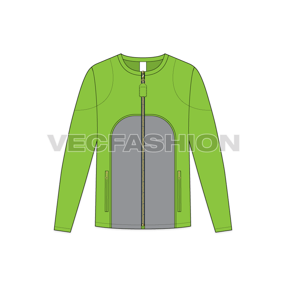 Mens Sport Jacket Fashion Flat flat sketch, front view