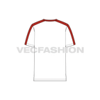 Mens sport round neck t-shirt flat sketch, back view