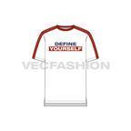 Mens sport round neck t-shirt flat sketch, front view
