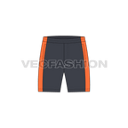 Mens sport shorts flat sketch, front view