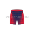 Mens sport sweat shorts flat sketch, front view