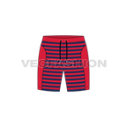 Mens sport sweat shorts flat sketch, front view
