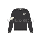 Mens sport sweatshirt flat sketch, front view