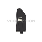 Mens sport sweatshirt flat sketch, side view