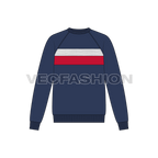 Mens sport sweatshirt template flat sketch, front view