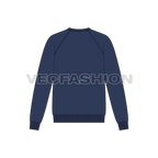 Mens sport sweatshirt template flat sketch, back view