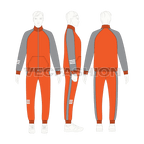 Mens sport tracksuit, number print flat sketch, on croqui