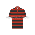 Mens sports golf shirt flat sketch, front view