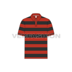 Mens sports golf shirt flat sketch, front view