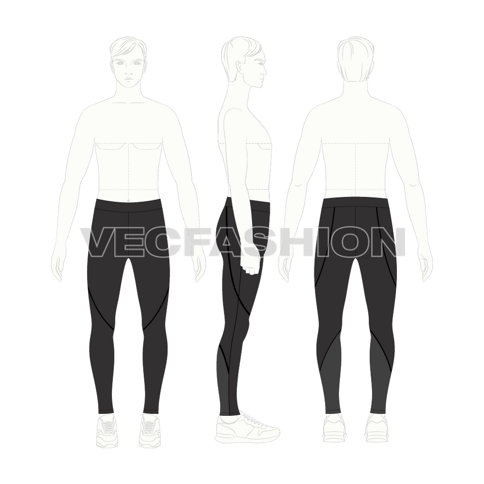 Mens Sports Lycra Tights VecFashion