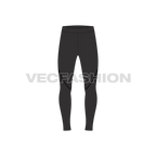 Mens sports lycra tights flat sketch, front view