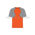 Mens sports t-shirt flat sketch, front view
