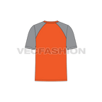 Mens sports t-shirt flat sketch, back view