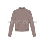 Mens Storm Rider Denim Jacket Vector flat sketch, back view