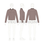 Mens Storm Rider Denim Jacket Vector flat sketch, croqui sketch