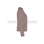 Mens Storm Rider Denim Jacket Vector flat sketch, side view