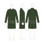Mens Straight Coat flat sketch, croqui sketch