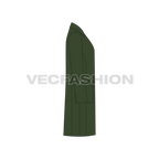 Mens Straight Coat flat sketch, side view