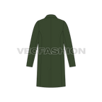 Mens Straight Coat flat sketch, back view