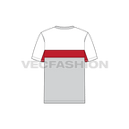 Mens straight fit cotton t-shirt flat sketch, back view