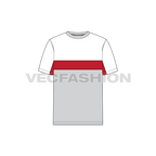 Mens straight fit cotton t-shirt flat sketch, front view