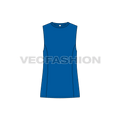 Mens straight fit tank flat sketch, front view