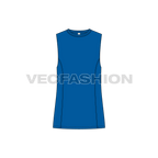 Mens straight fit tank flat sketch, front view
