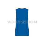 Mens straight fit tank flat sketch, back view