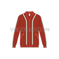 Mens streetwear cardigan flat sketch, front view