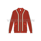 Mens streetwear cardigan flat sketch, front view
