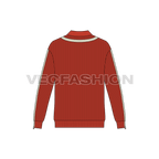 Mens streetwear cardigan flat sketch, back view