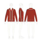 Mens streetwear cardigan flat sketch, croqui sketch